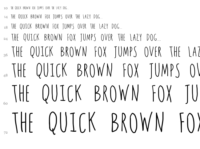 Pencil Sharp font waterfall